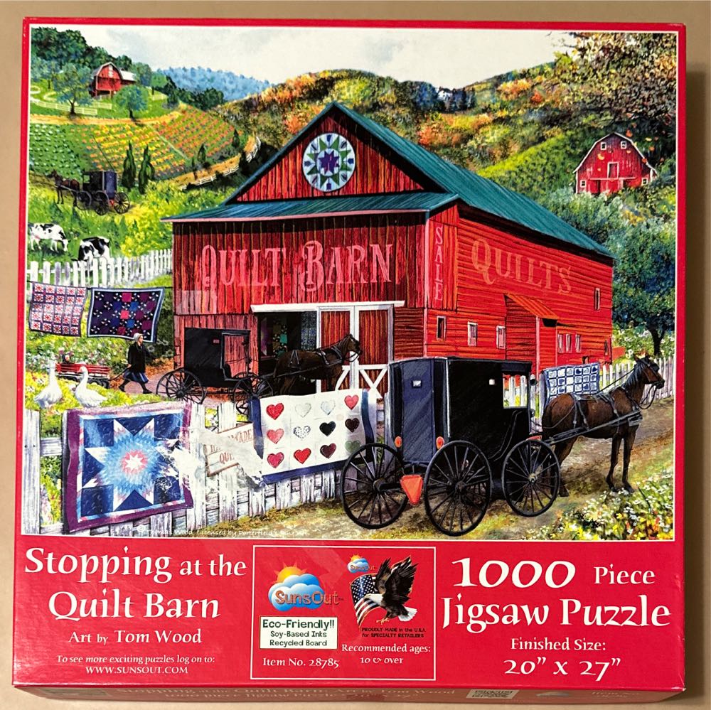 Stopping At The Quilt Barn - SunsOut 🇺🇸 puzzle collectible [Barcode 796780287853] - Main Image 2