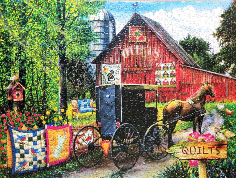 Amish Quilt Sale - SunsOut puzzle collectible [Barcode 796780288225] - Main Image 2