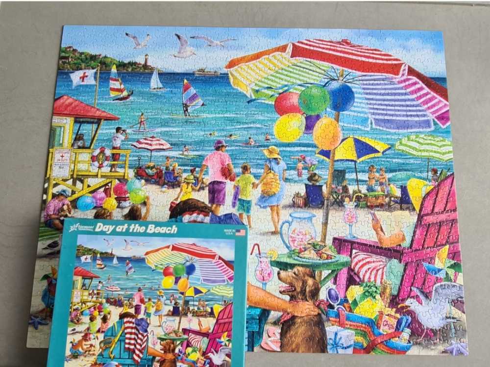SOLD Day At The Beach - Vermont Christmas Company puzzle collectible [Barcode 819273021144] - Main Image 2