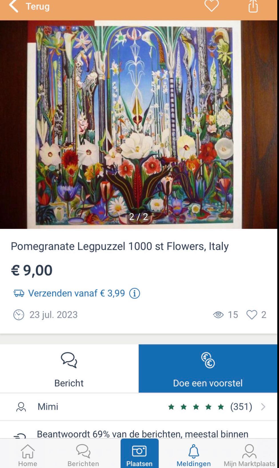 Flowers Italy,1931 - Pomegranate puzzle collectible [Barcode 9780764967719] - Main Image 4