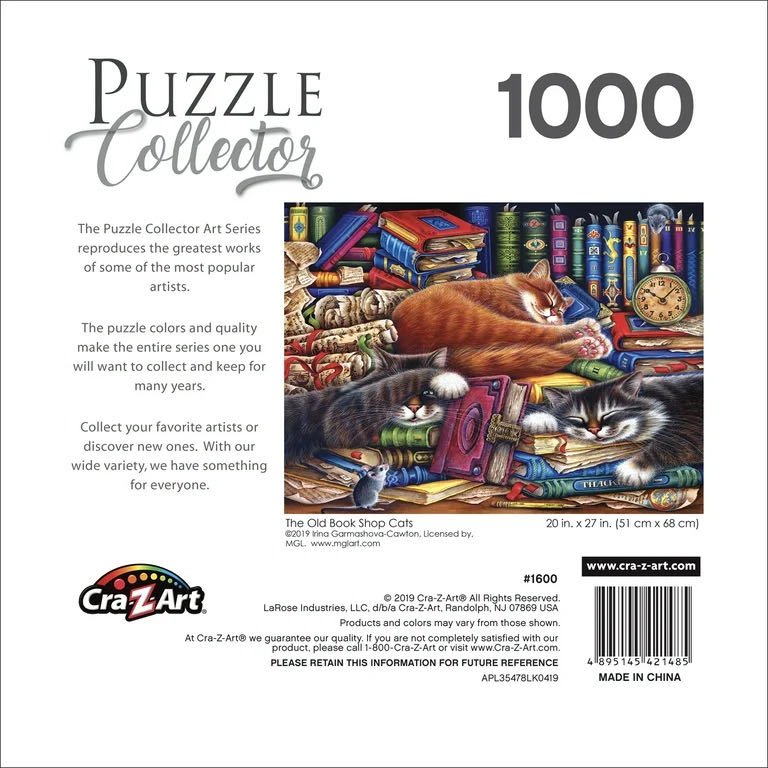 The Old Book Shop Cats - Cra-Z-Art puzzle collectible [Barcode 4895145421485] - Main Image 3