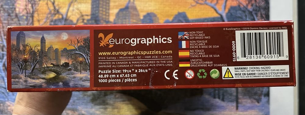 Christmas Eve In New York City - Eurographics puzzle collectible [Barcode 628136609159] - Main Image 3