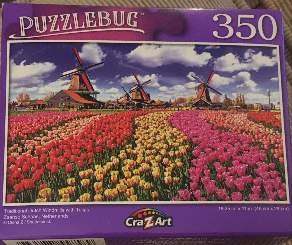 Traditional Dutch Windmills And Tulips - Puzzle Bug puzzle collectible - Main Image 1