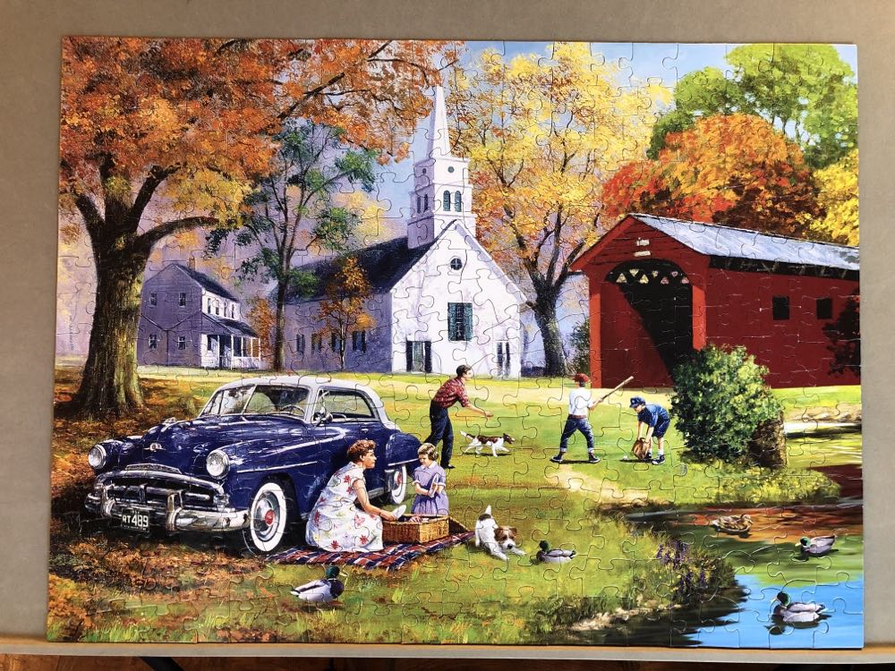 Family time by the river - SunsOut puzzle collectible [Barcode 796780137356] - Main Image 2