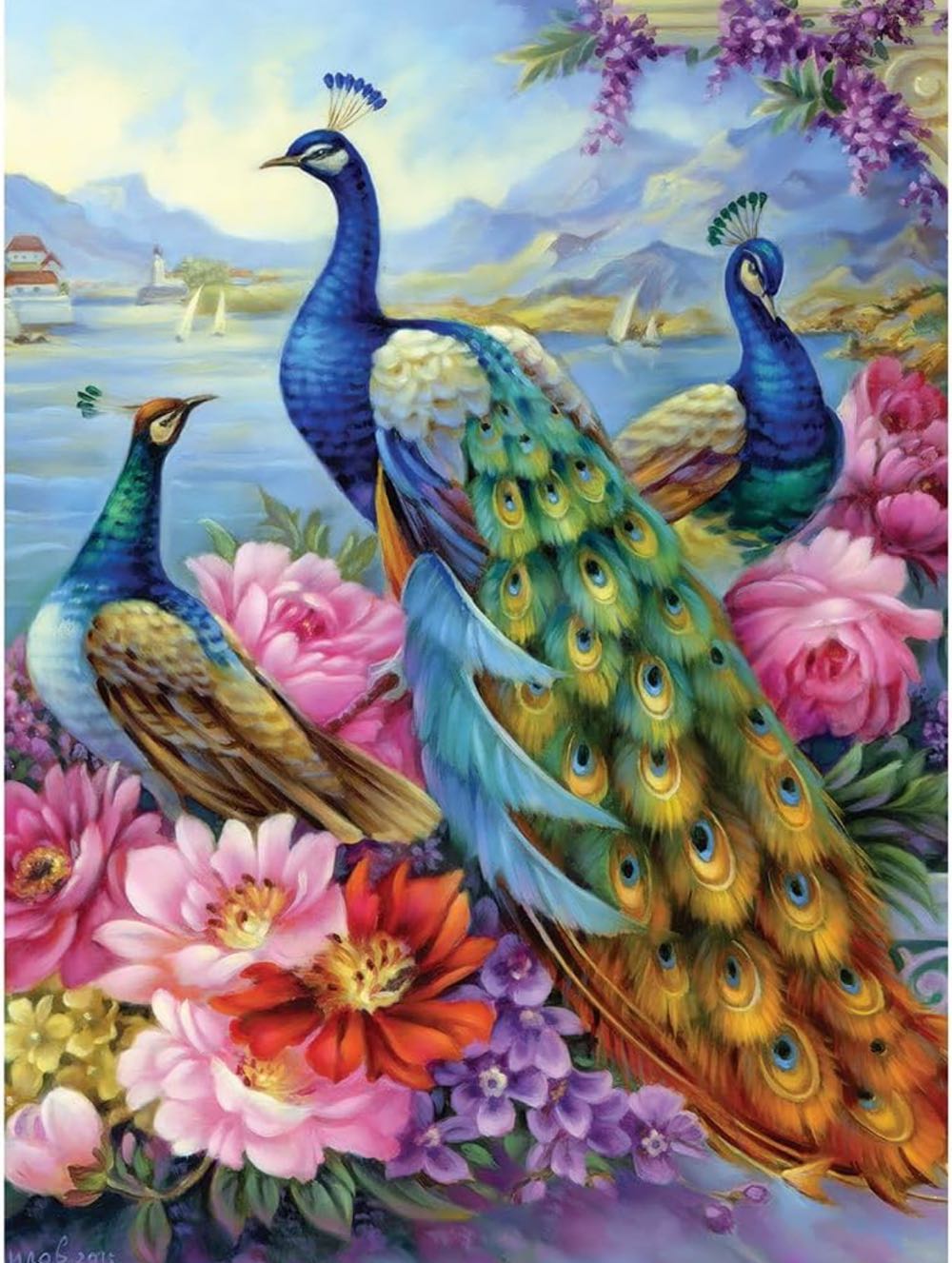 Peacocks - Bits And Pieces puzzle collectible [Barcode 192949038258] - Main Image 2