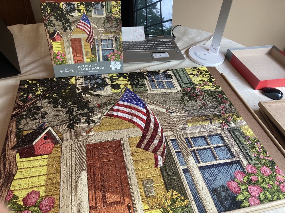 Patriotic Front Porch  🆕🚪 - Hallmark puzzle collectible [Barcode 763795685929] - Main Image 2
