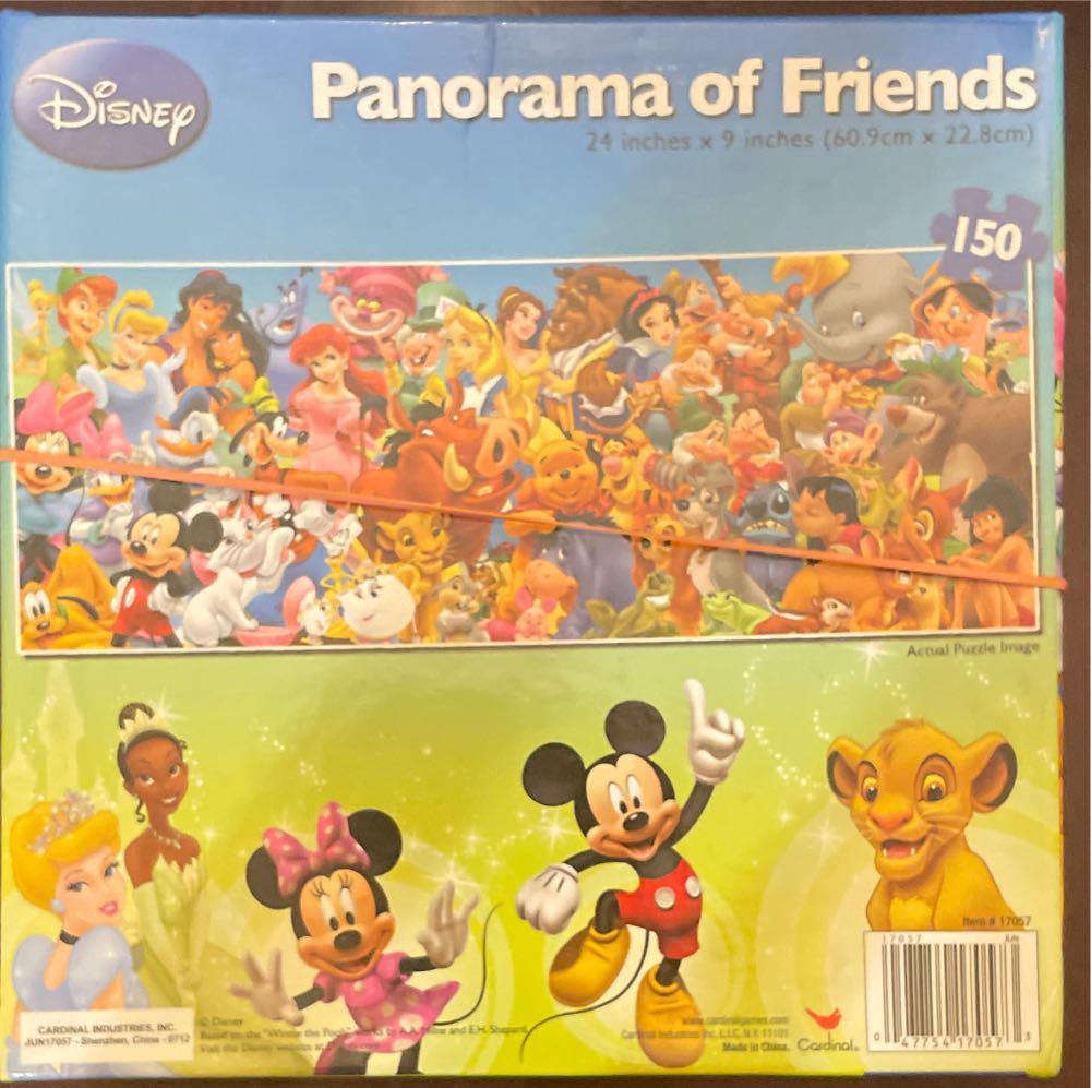 Friends Disney Panorama Of Friends 150 Pc Panoramic 24” X 9” Complete - Disney puzzle collectible [Barcode 047754170573] - Main Image 2