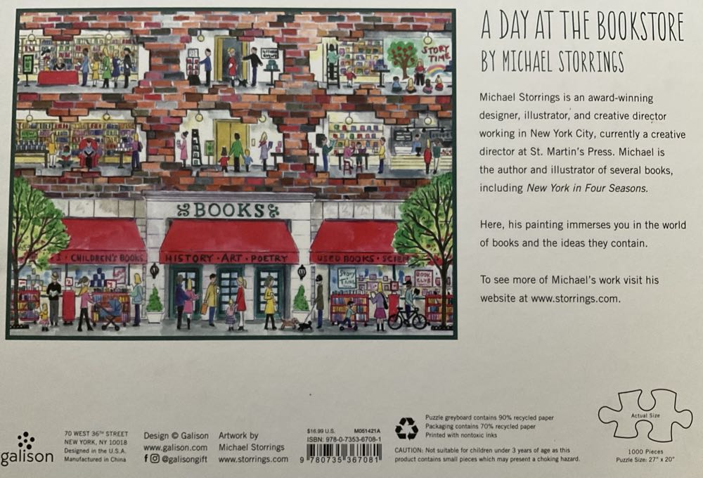 A Day At The Bookstore - Galison puzzle collectible [Barcode 9780735367081] - Main Image 4