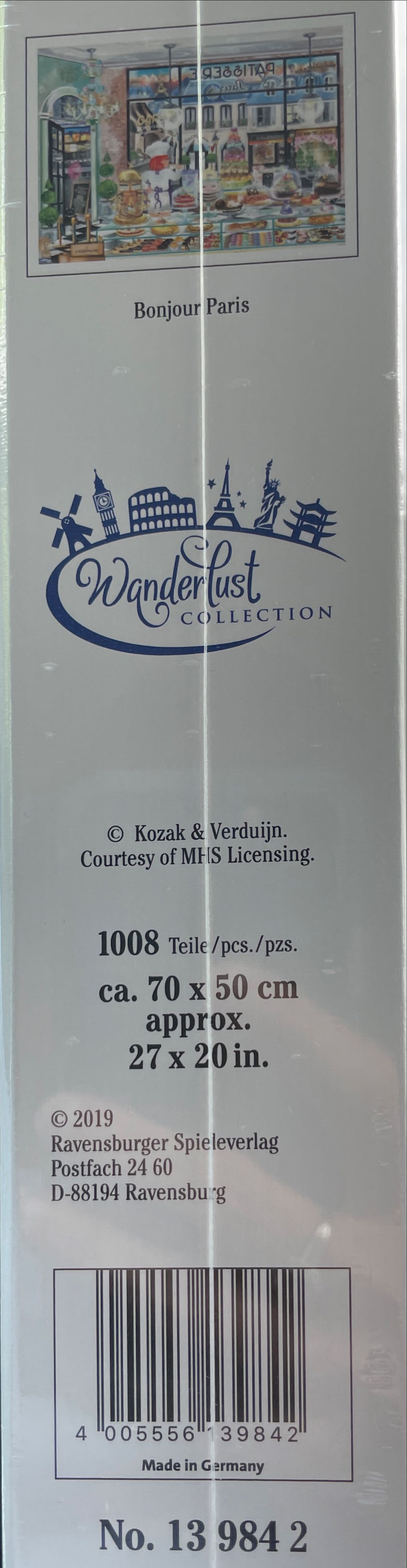 Wanderlust Bonjour Paris - Ravensburger puzzle collectible [Barcode 4005556139842] - Main Image 2