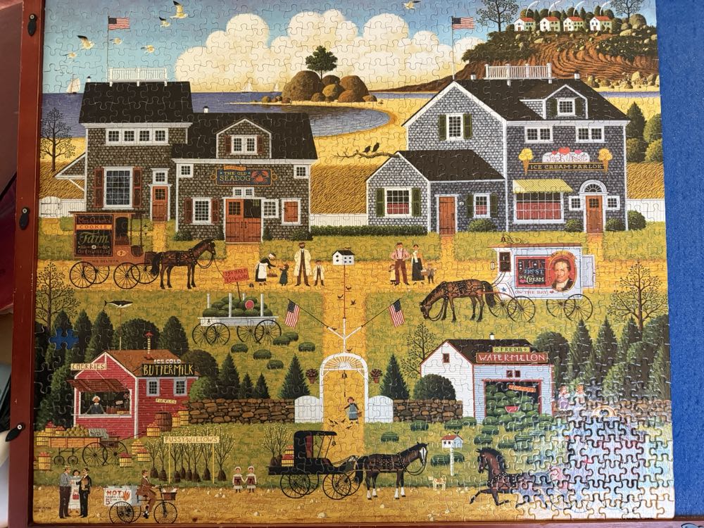 Charles Wysocki-Westcott’s Black Cherry Harbor - Milton Bradley puzzle collectible [Barcode 032244046797] - Main Image 2
