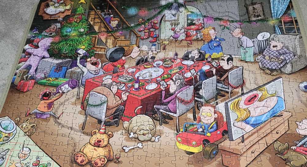 Chaos At Christmas Lunch 500 Piece Puzzle Complete ... - All Jigsaw Puzzles puzzle collectible [Barcode 5060085105538] - Main Image 2