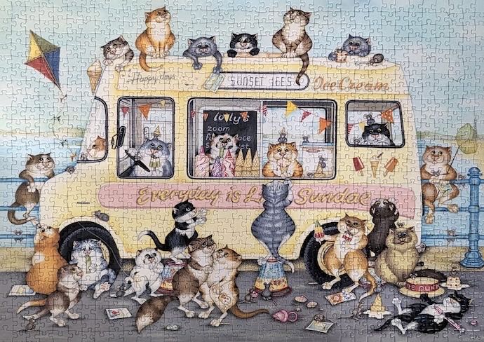 Crazy Cats...Sunset Ices - Ravensburger puzzle collectible [Barcode 4005556197002] - Main Image 3