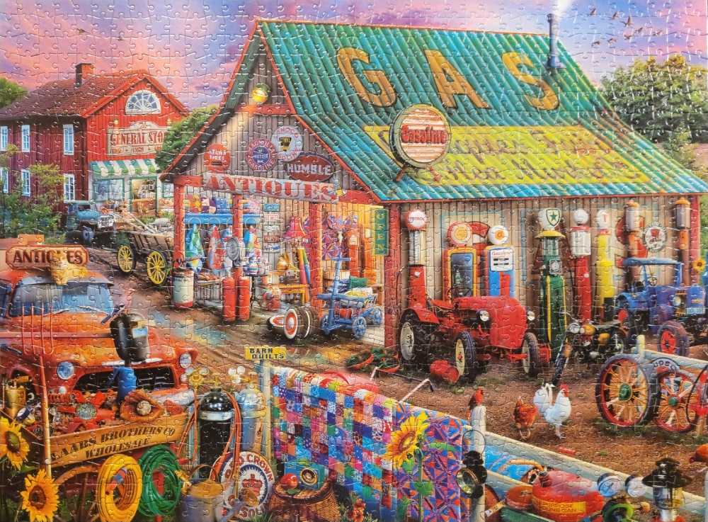 Country Life - Antique Market - Buffalo Games puzzle collectible [Barcode 079346995684] - Main Image 2