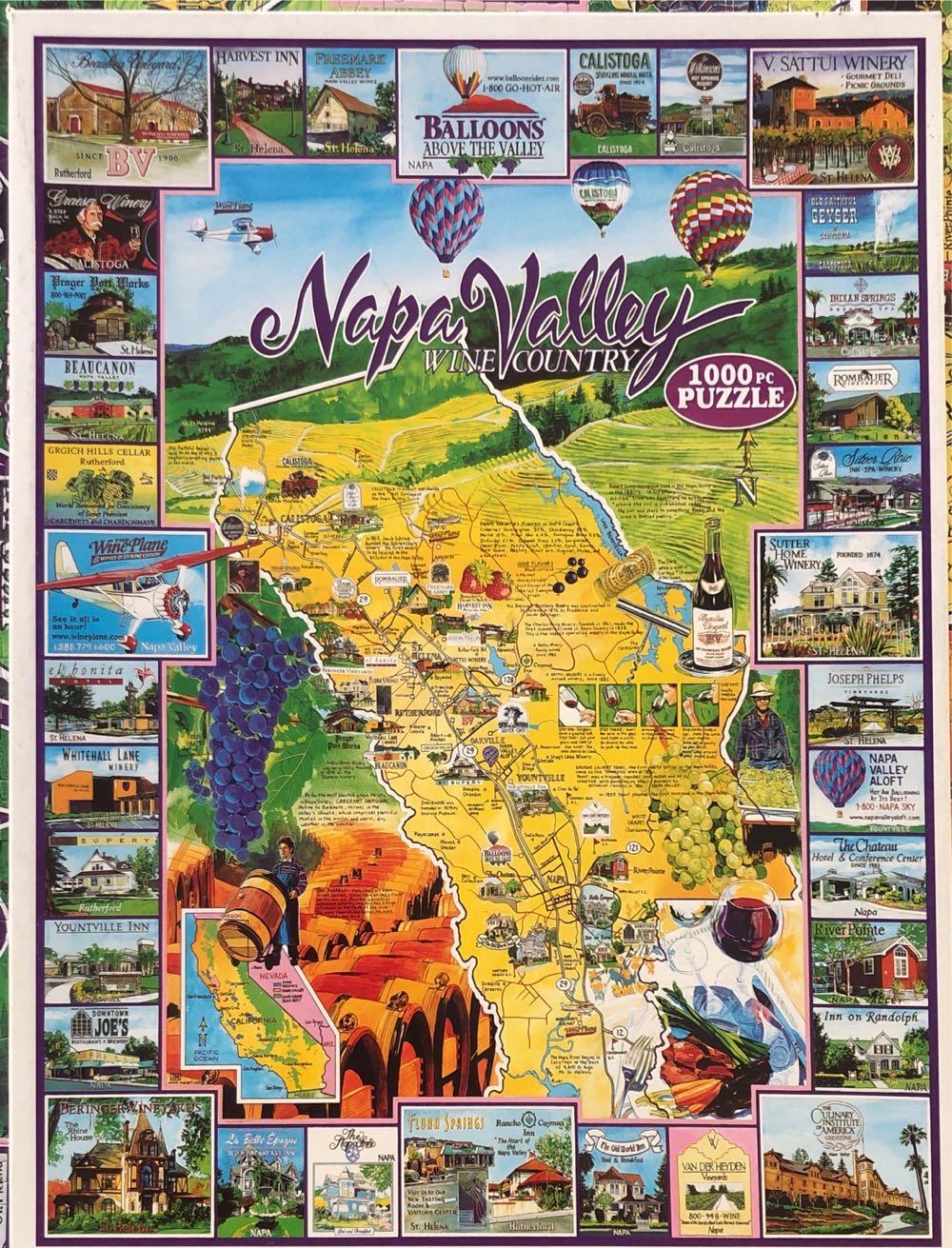 Napa Valley Wine Country-selling  - White Mountain puzzle collectible [Barcode 724819246908] - Main Image 2