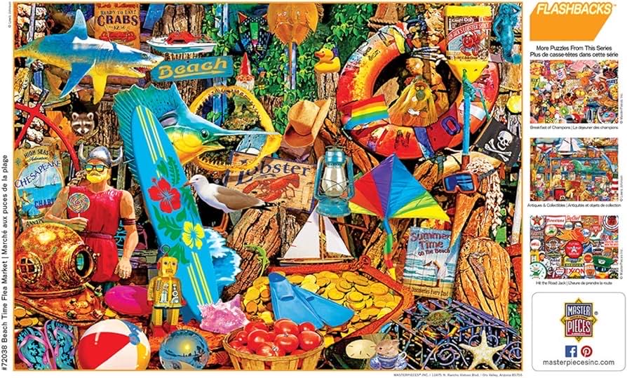 Flashbacks - Beach Time Flea Market - MasterPieces puzzle collectible [Barcode 705988720383] - Main Image 2