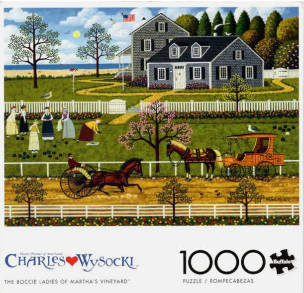 Charles Wysocki- The Bocci Ladies Of Martha’s Vineyard - Milton Bradley (MB) puzzle collectible [Barcode 032244046797] - Main Image 2