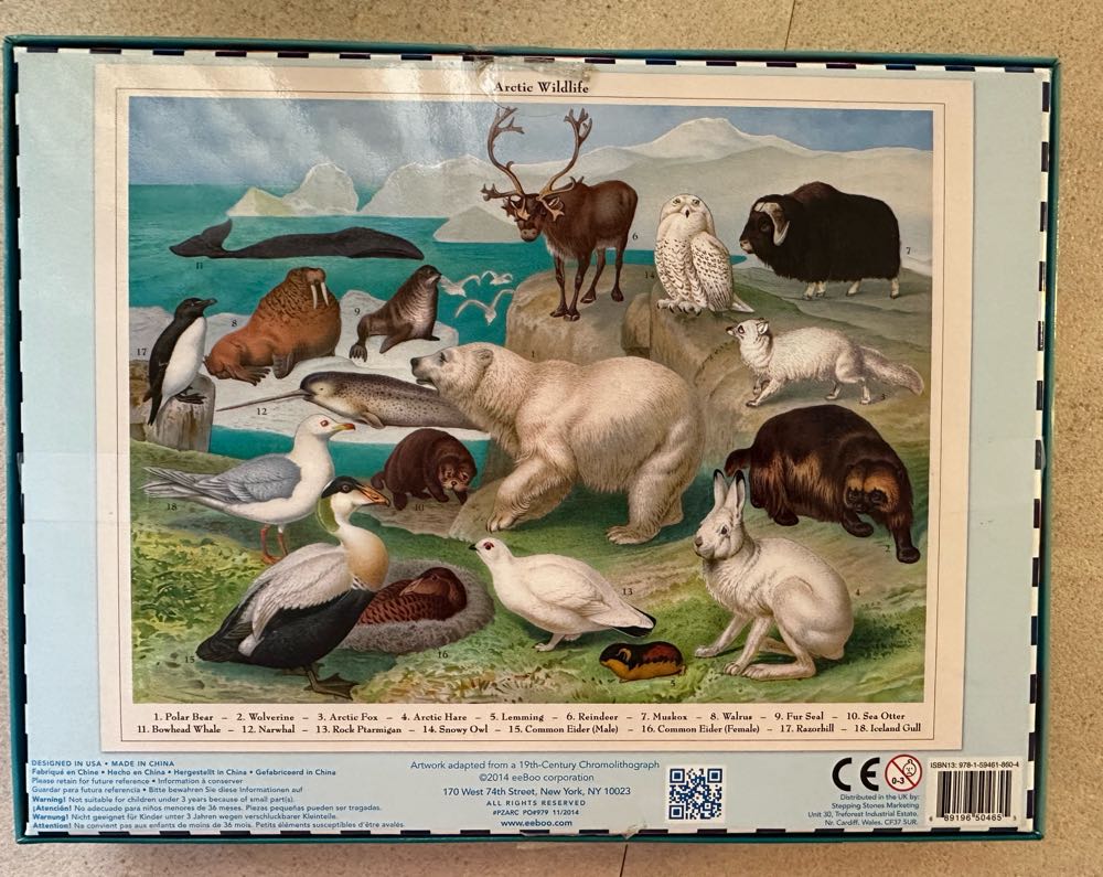 Arctic Wildlife By Eeboo 208 Piece - Eeboo puzzle collectible [Barcode 689196504655] - Main Image 3