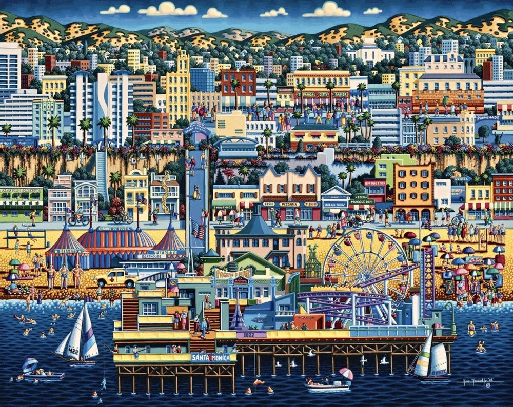 Santa Monica 🆕 - Dowdle Folk Art puzzle collectible [Barcode 671095100533] - Main Image 2