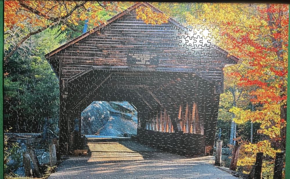 Albany Covered Bridge - White Mountain Puzzles puzzle collectible [Barcode 724819257638] - Main Image 2