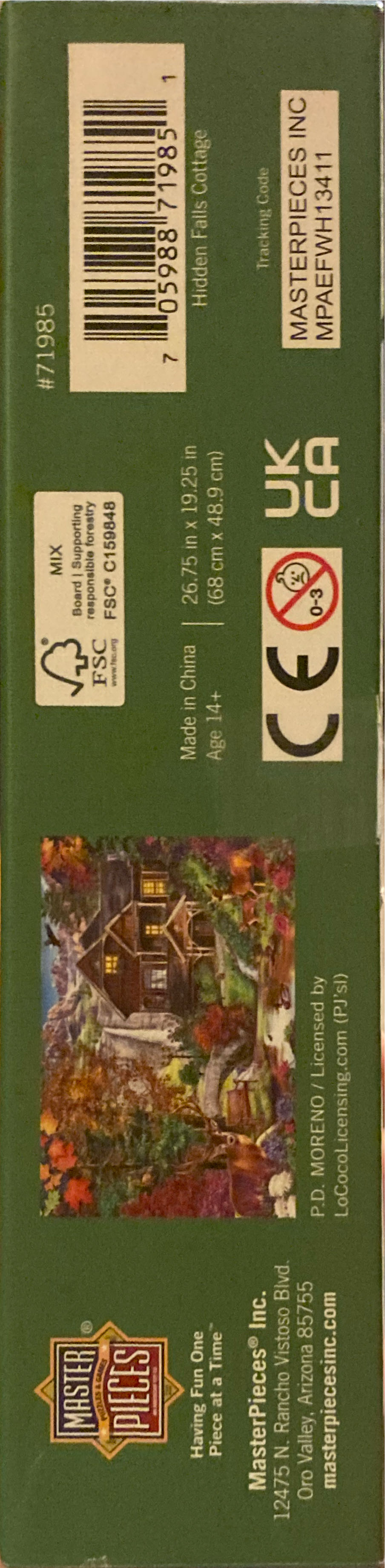 Hidden Falls Cottage - MasterPieces puzzle collectible [Barcode 705988719851] - Main Image 3