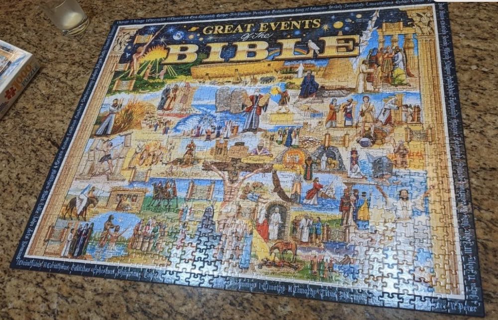 Great Events Of The Bible (Framed For Mum) - White Mountain Puzzles puzzle collectible [Barcode 724819248568] - Main Image 2