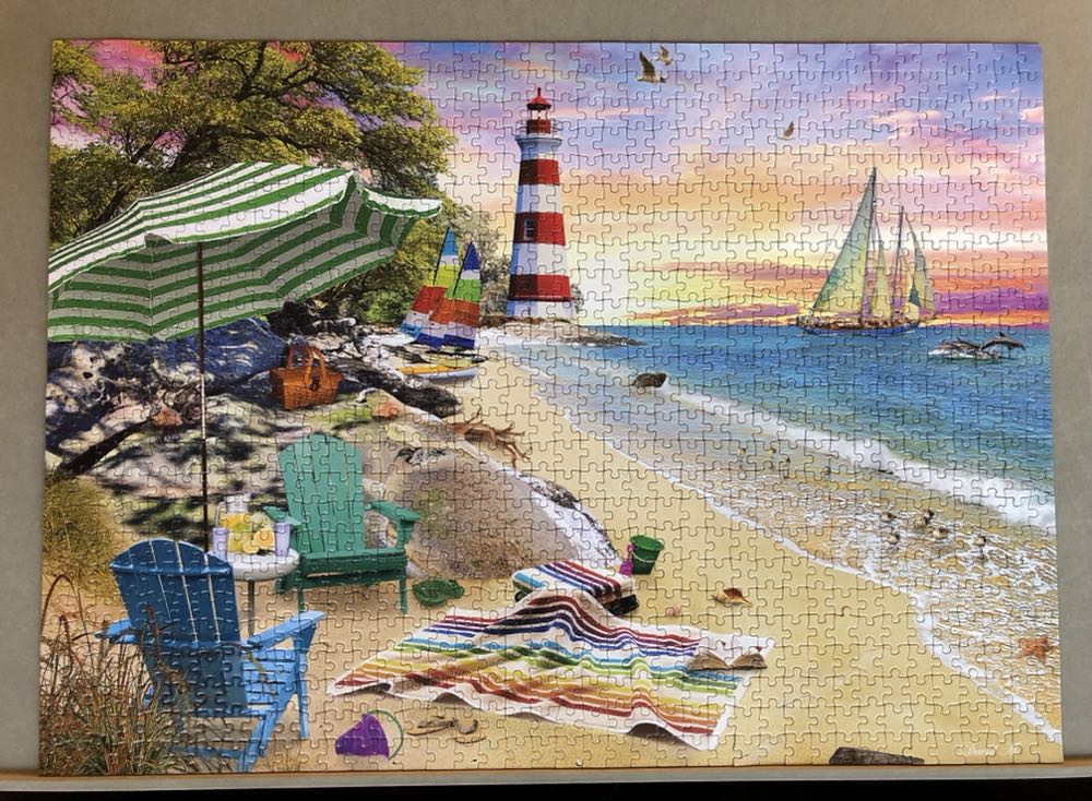 Seaside Beach - Vermont Christmas Company puzzle collectible [Barcode 819273021496] - Main Image 2
