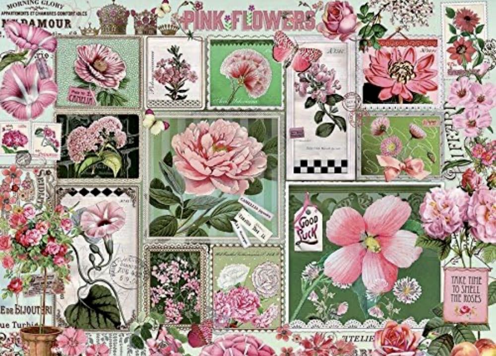 Pink Flowers (UV) Cheryl - Cobble Hill puzzle collectible [Barcode 625012800426] - Main Image 2