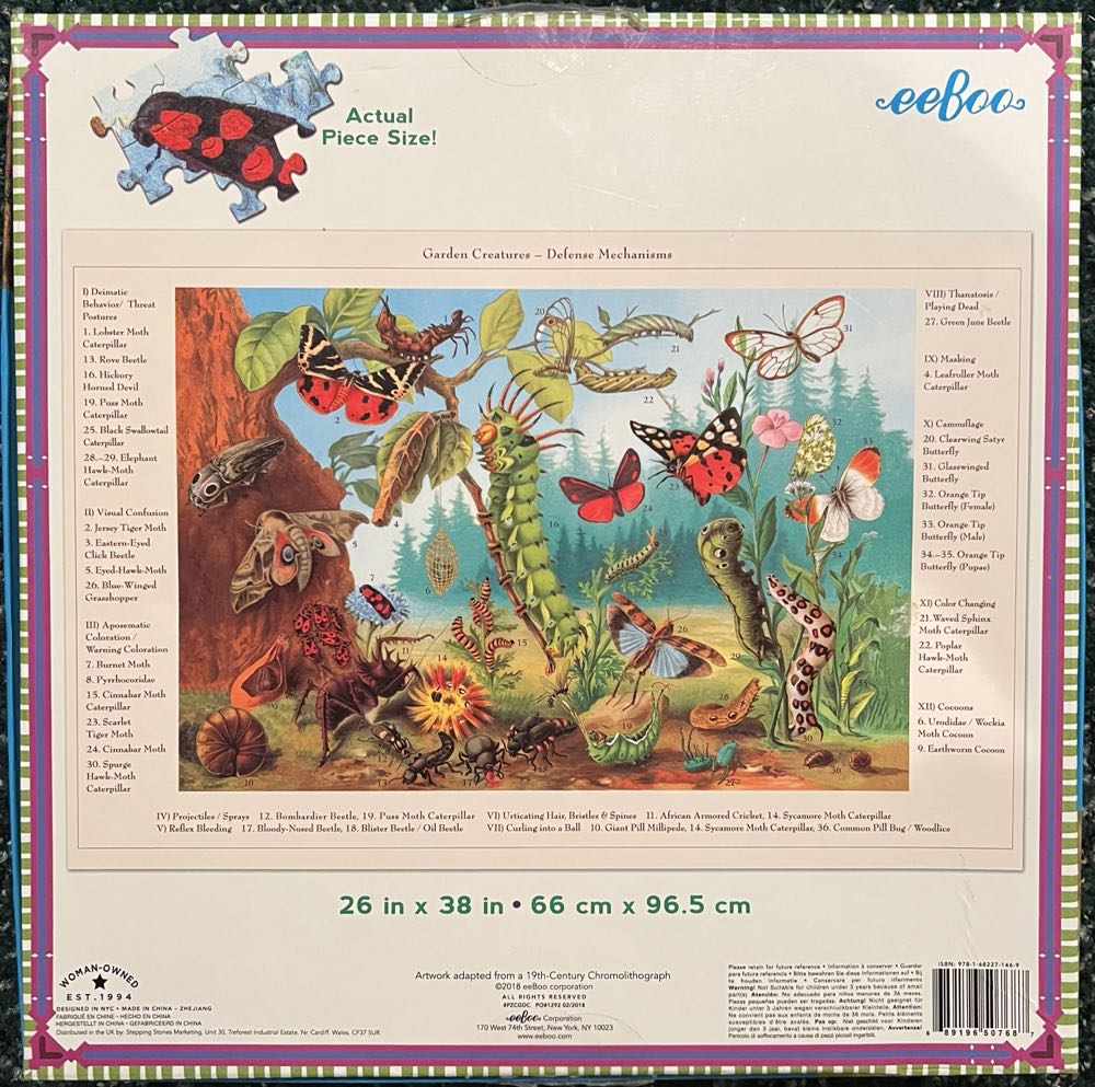 Garden Creatures - Eeboo puzzle collectible [Barcode 689196507687] - Main Image 2
