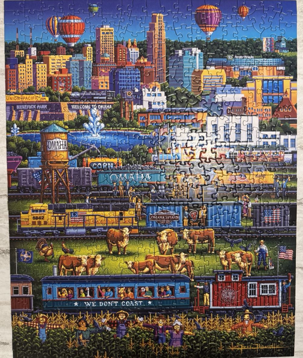Omaha Trains - Sold - Dowdle puzzle collectible [Barcode 671095004091] - Main Image 2