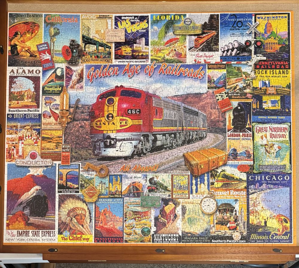 Golden Age Of Railroads - White Mountain Puzzles puzzle collectible [Barcode 724819256037] - Main Image 2