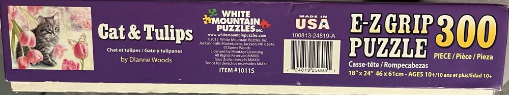 Cat And Tulips-VW - White Mountain puzzle collectible [Barcode 724819256051] - Main Image 3