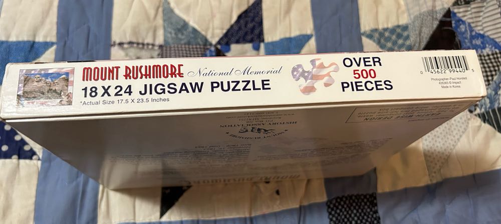 Mount Rushmore National Memorial 500 Piece Jigsaw With Poster 18 ”x 24” - National Memorial puzzle collectible [Barcode 045622994405] - Main Image 2