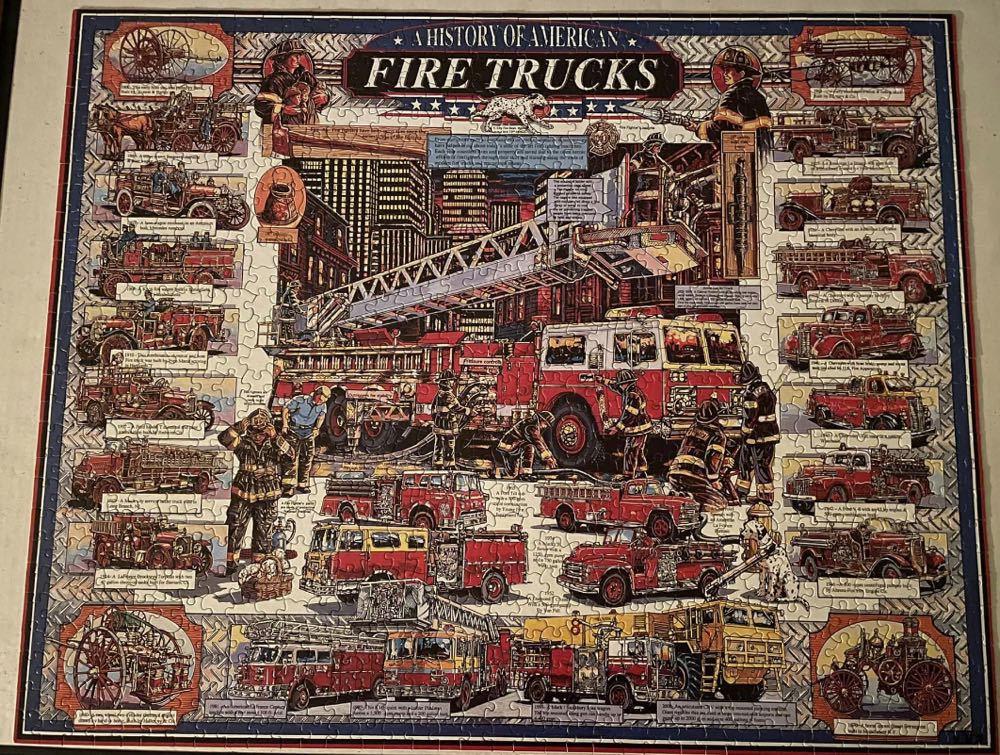A History Of American Fire Trucks - White Mountain Puzzles puzzle collectible [Barcode 724819248421] - Main Image 2