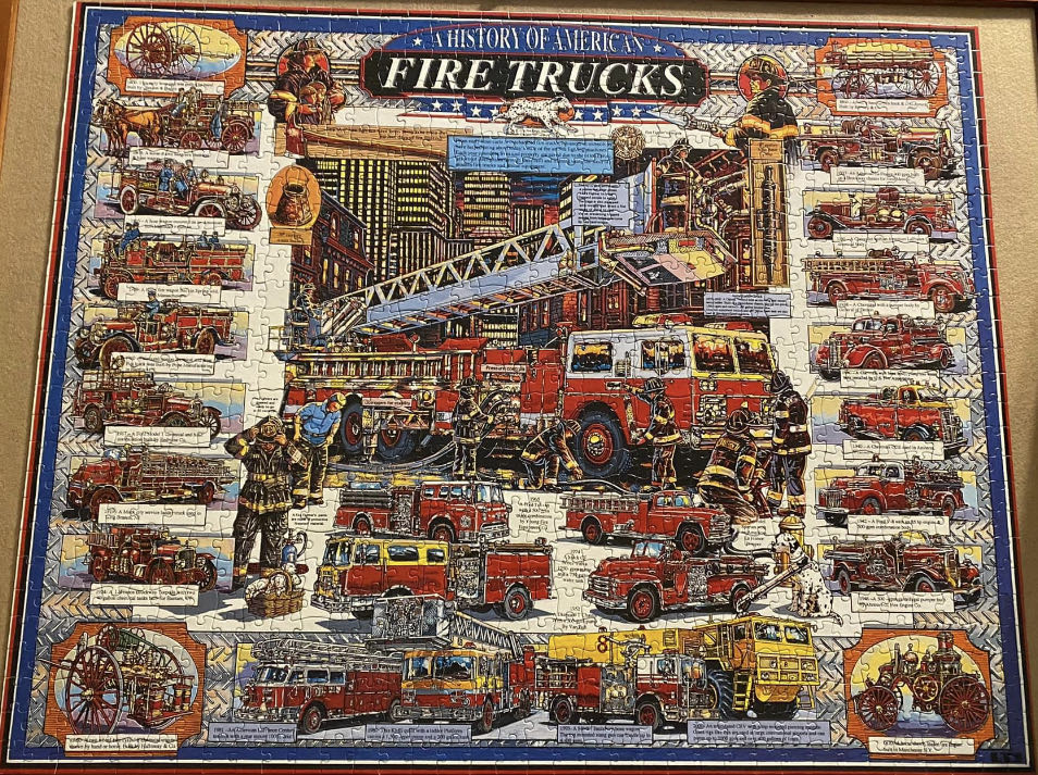A History Of American Fire Trucks - White Mountain Puzzles puzzle collectible [Barcode 724819248421] - Main Image 3