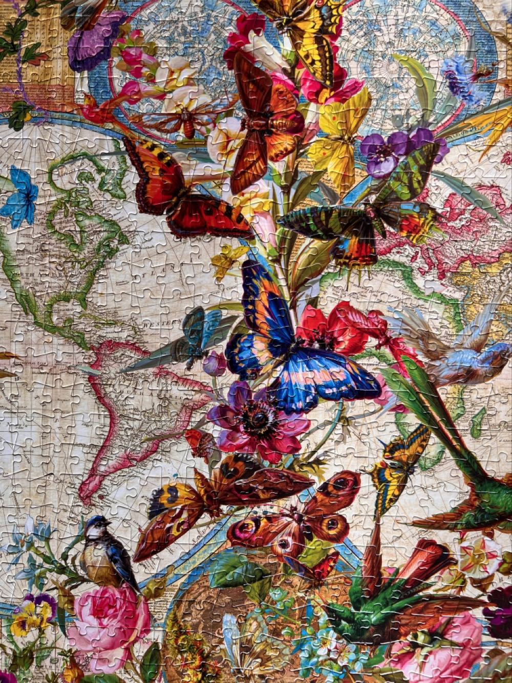 Birds, Butterflies, and Blooms Map - Buffalo Games puzzle collectible [Barcode 079346127214] - Main Image 3