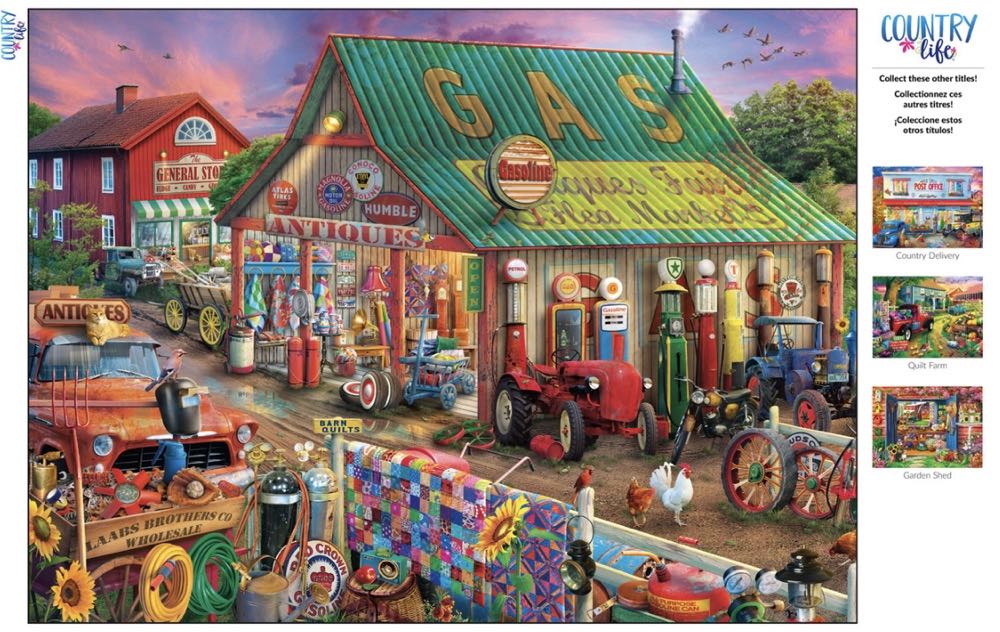 Country Life- Antique Market  (Item#11925) - Buffalo Games puzzle collectible [Barcode 079346119257] - Main Image 2
