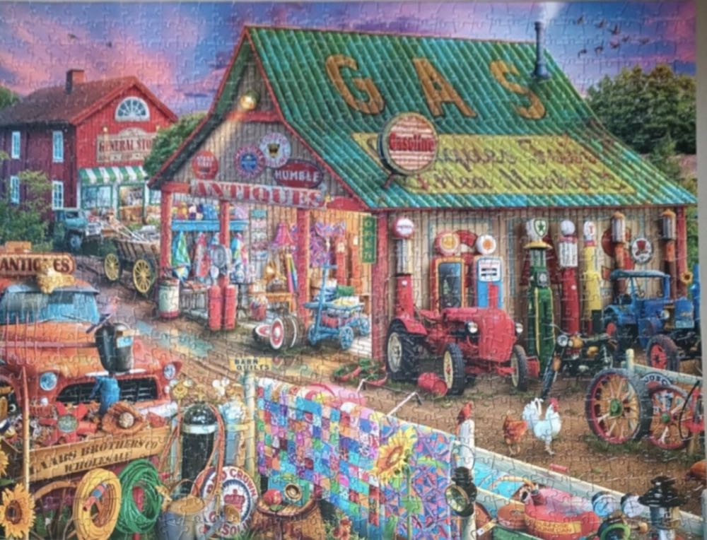 Country Life- Antique Market  (Item#11925) - Buffalo Games puzzle collectible [Barcode 079346119257] - Main Image 3