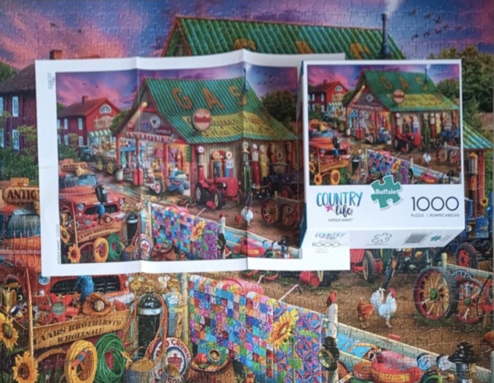 Country Life- Antique Market  (Item#11925) - Buffalo Games puzzle collectible [Barcode 079346119257] - Main Image 4