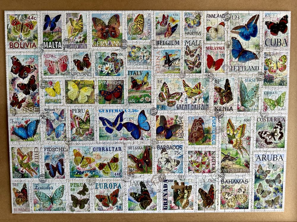 Butterfly Stamps - EuroGraphics puzzle collectible [Barcode 628136553568] - Main Image 3