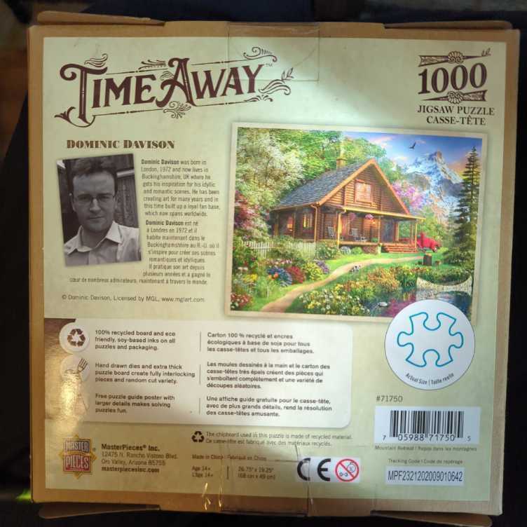 Mountain Retreat  - From Cheryl - MasterPieces puzzle collectible [Barcode 705988717505] - Main Image 2