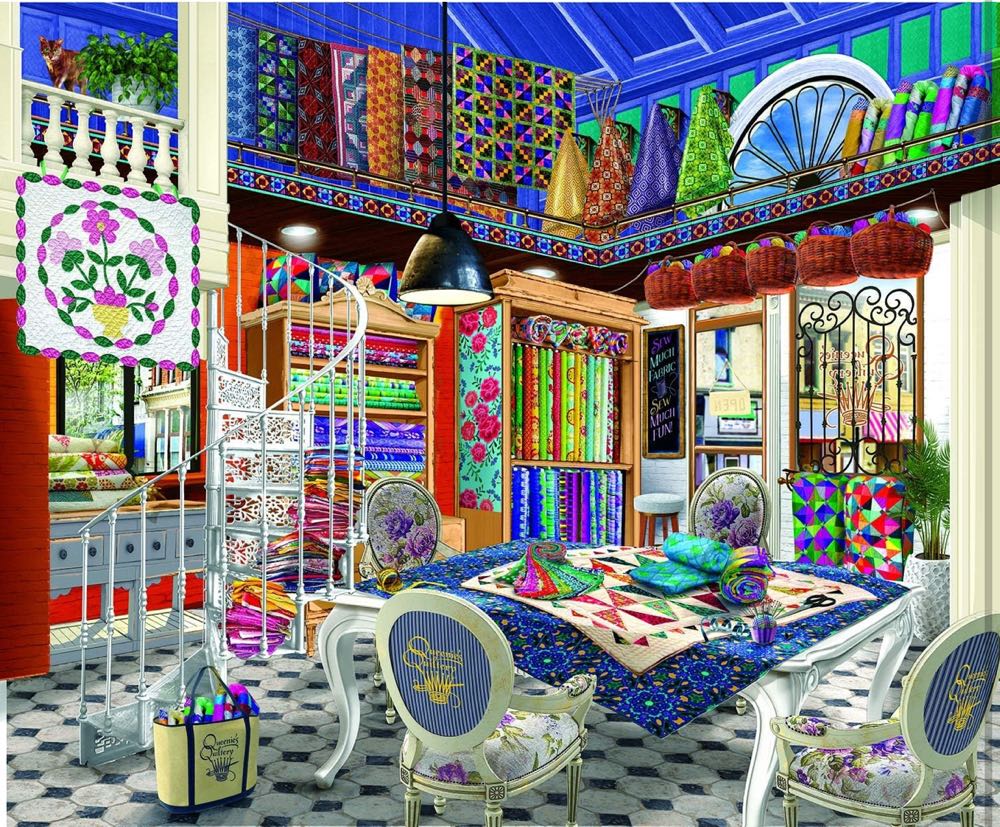 Queenie’s Quiltery - SunsOut 🇺🇸 puzzle collectible [Barcode 796780315501] - Main Image 2