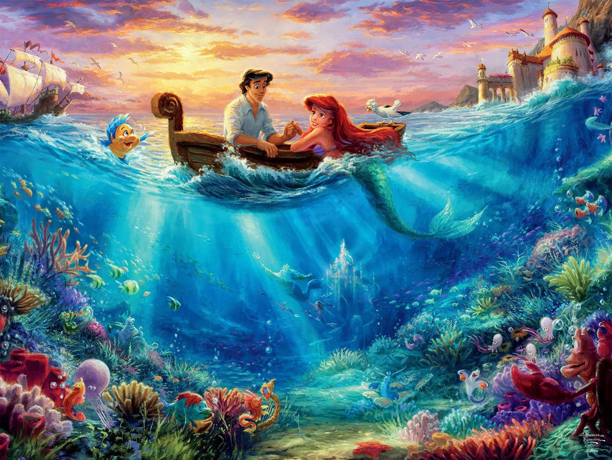 The Little Mermaid Falling In Love - Ceaco Disney puzzle collectible [Barcode 021081291873] - Main Image 2