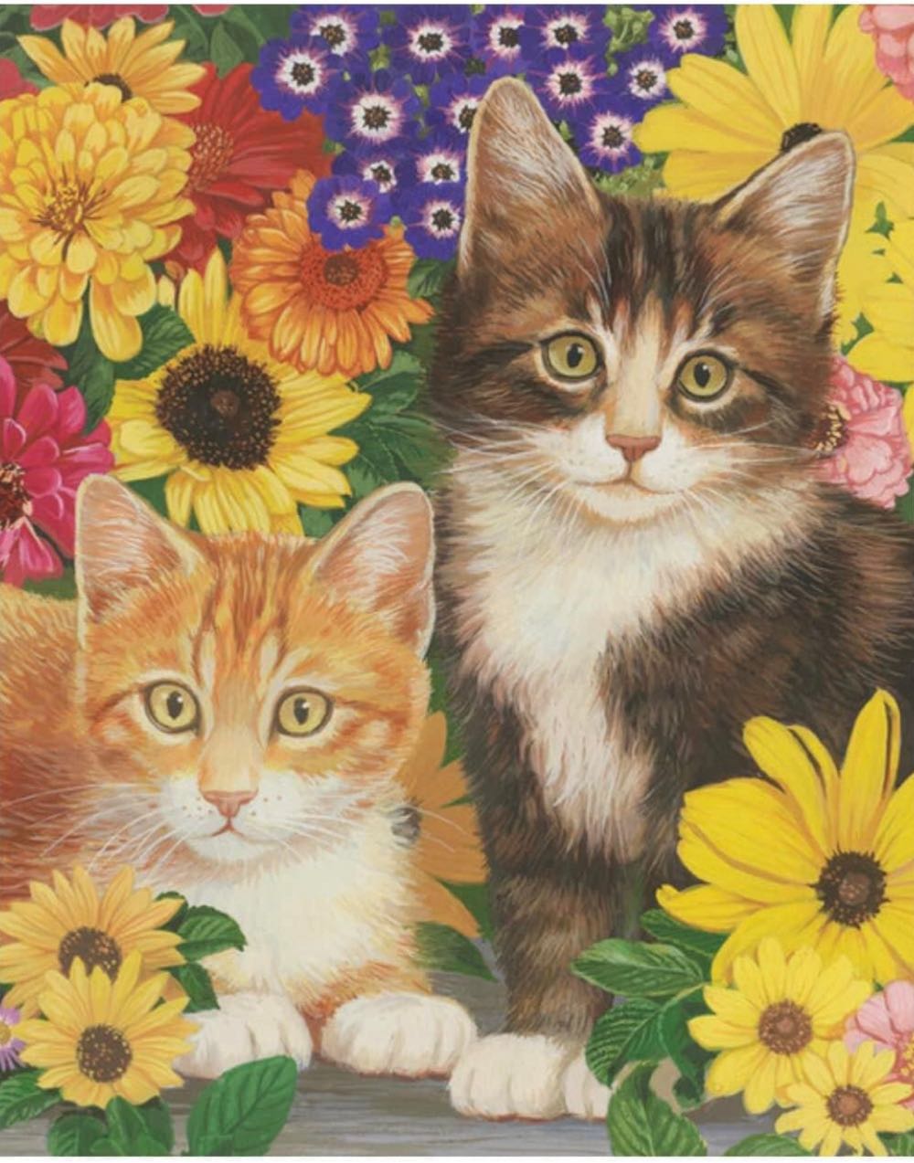 Kitties & Flowers - White Mountain puzzle collectible [Barcode 724819254828] - Main Image 2