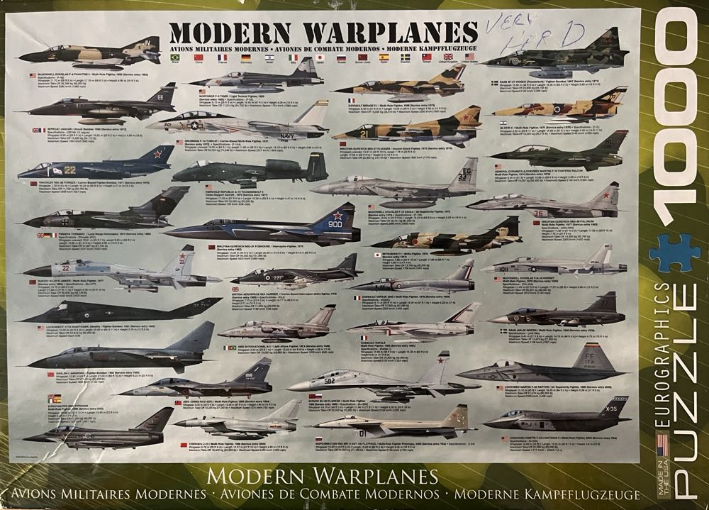 Modern Warplanes ❌ (-1) - Eurographics puzzle collectible [Barcode 628136600767] - Main Image 2