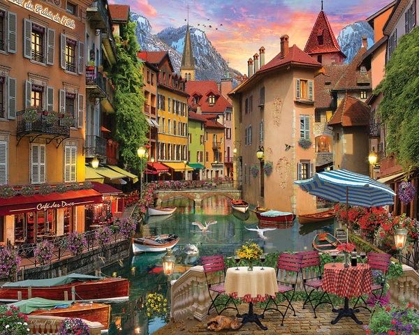 Sunset On the Canal - White Mountain Puzzles puzzle collectible [Barcode 724819264438] - Main Image 2