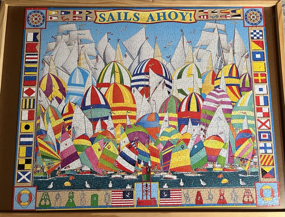 Sails Ahoy!  - White Mountain Puzzles puzzle collectible [Barcode 724819249268] - Main Image 2