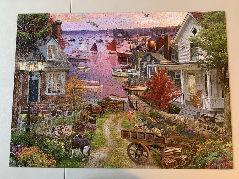 SOLD Evening In The Harbour - Vermont Christmas Company puzzle collectible [Barcode 819273022806] - Main Image 2