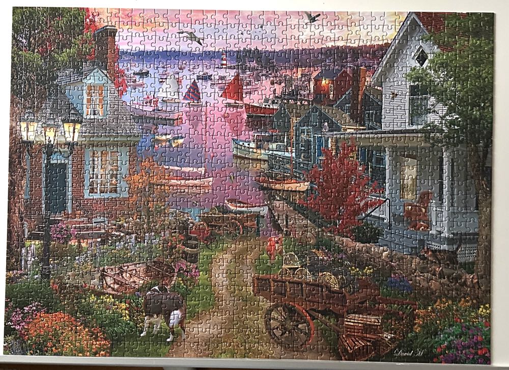 SOLD Evening In The Harbour - Vermont Christmas Company puzzle collectible [Barcode 819273022806] - Main Image 3