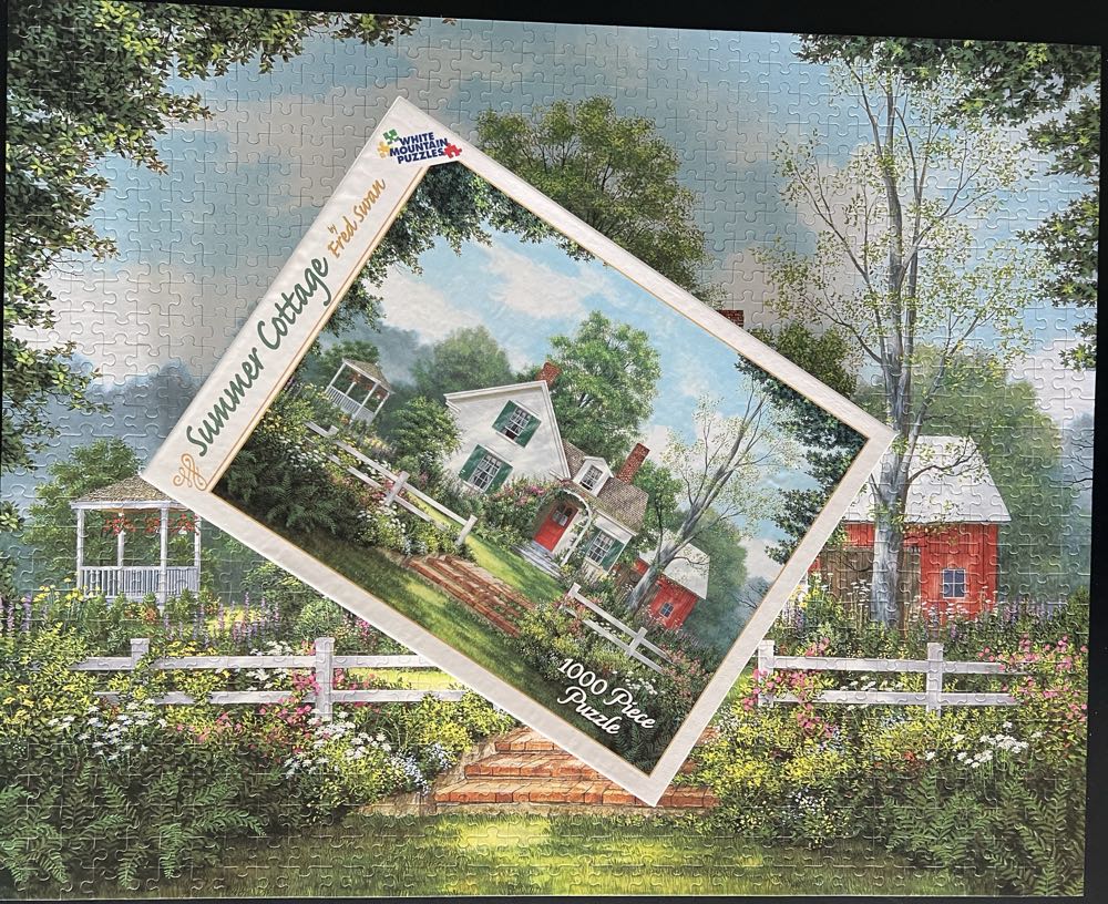 Summer Cottage-825, 4/19/25-SOLD - White Mountain puzzle collectible [Barcode 724819248483] - Main Image 4