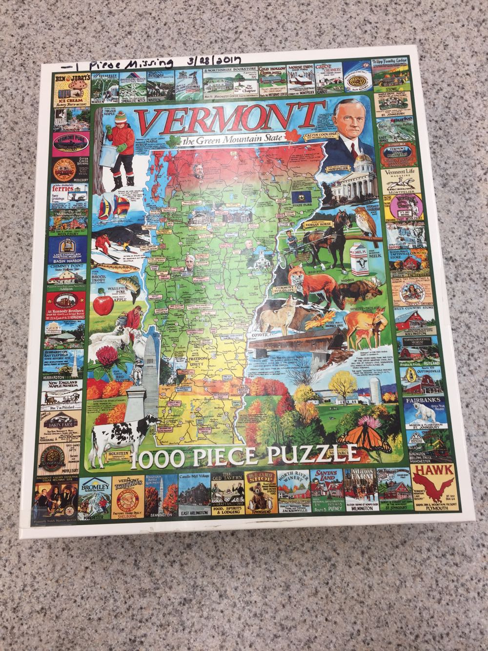 Vermont The Green Mountain State - White Mountain Puzzles puzzle collectible [Barcode 724819246953] - Main Image 1